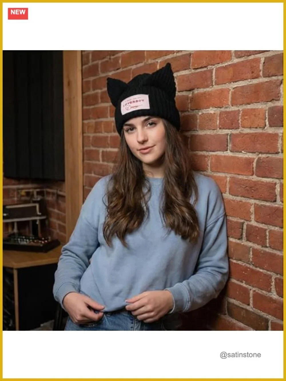 Y2K Cat Ear Beanie Knit Hat Cute Skull Cap Unisex